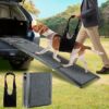 Folding Pet Car Ramp with Non-Slip Rug Surface, Portable Ramp with Dog Lift Harness for Cars and SUVs, 63" Long & 17.3" Wide Stair Ramp for Large Dogs Up to 200lbs